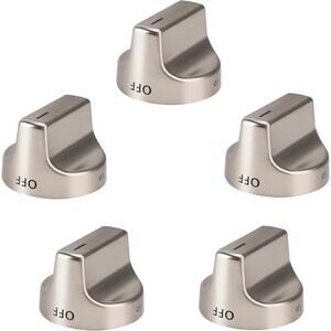 5 Pack W11239985 Stove Knob Replacement for Whirlpool Gas Range Stainless